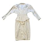 Rare IIF 80’s Western Glam Cowgirl Skirted Peplum Dress. White Size 6 Photo 3