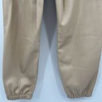 Vintage Havana Faux‎ Leather Joggers Trousers Paperbag Pants Women’s Size Large Tan Photo 6