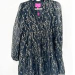 Lilly Pulitzer Winona Silk Swing Dress - Onyx Fish Clip Gold Chiffon XS NWT Photo 2