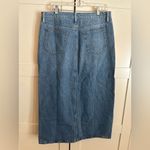 Loft  Denim Midi Skirt in Classic Mid Wash Size 12 Chic Minimalist Photo 3