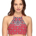 Nanette Lepore Red Paisley High Neck Bikini Top Photo 0