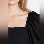 Vince Square Neck Puff 3/4 Sleeve Cotton Women’s Black Blouse Size 8 Photo 4