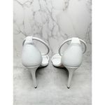 Schutz  Sandals Size 8B White Leather Open Square Toe Stiletto Heel Ankle Strap Photo 7