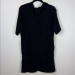 Athleta  Cabana Tunic Hoodie Sweatshirt Short Sleeve Womens Size XXS Black Active Photo 1