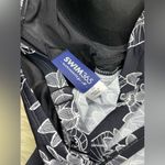 Swim 365 Women's black/white floral Plus Size Handkerchief Photo 4