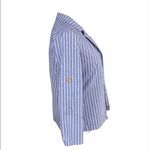 SheIn Classic Blue/White Striped Open Front Blazer Photo 2