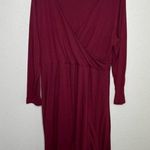 Old Navy burgundy wine red v-neck long sleeve Knee Length Casual dress xxl Photo 1