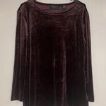 Dana Buckman Crushed Velvet Top Deep Merlot Size M Photo 1