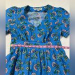 Boden Eve Linen Midi Dress Boho Preppy Blue Botanical Bunch Size 6R Photo 7