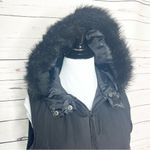 Dorothy Perkins Black Faux Fur Lined Hooded Zip Up Vest Size Medium Photo 10
