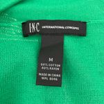 Bright Green Holiday Cardigan Open Front Gold Sequin Flower Sunbursts INC size M Size M Photo 6