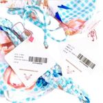 6 Shore Road  Bright Bikini by Pooja Beach triangle Peony Gingham blue S Domingo Photo 7