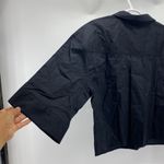 DKNY  boxy oversized button Down cropped black minimalist career ware office chic Photo 6