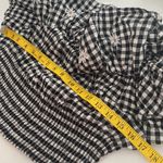 ZARA crop top 3/4” sleeves on/off shoulder gingham print embroidered Sz SM NWT Photo 4