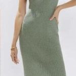Anthropologie Amadi Women's Knit Maxi Dress Sage Green Size Small Open Back Photo 0