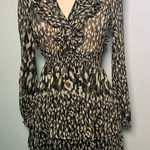 ZARA NWT Animal Print Long Sleeve Dress with ruffle skirt detail size S 8325/311 Photo 0