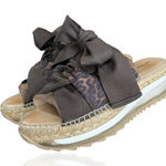 Free People  Chapmin Ribbon Espadrilles EU 37 US 6.5 Platform Sandals Leopard Photo 0