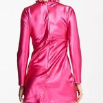NWT Bright Pink Never Fully Dressed Frill Neck Satin Mini Dress size 8 Photo 3