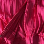 Sincerely Jules  satin Deep V Neck Accordion Pleated Hot Pink Satin Dress Xs Photo 9