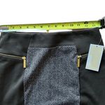Michael Kors  colorblock ponte skirt brown herringbone with gold zipper size 2 Photo 5