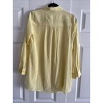 DKNY Women's Yellow Long Sleeve Button Front Collared Top Corpcore Spring Career Photo 5