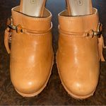 Coach Rana Tan Leather Mule/Clog Heels With Tassel Platform Shoes - size 7 Photo 2