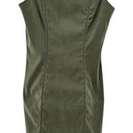 Rampage  USA Olive Green Faux Suede Fringe Mini Dress Women's 7 Y2K Western Photo 0