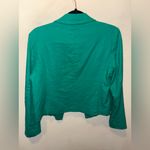 H by Halston Halston Linen-Blend Jacket Blazer – Bright Green, Size small Photo 4