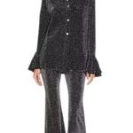 NWT SLEEPER Cosmos Black Sparkle Flare Luxury Party Pajamas 2 Piece Set Size S Photo 0