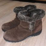 Khombu  brown leather faux fur zip up winter ankle boots Photo 0