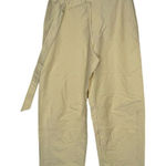 ZARA Women's Pants Front Knot Bow High-Rise Ankle Straight Leg Cream XS NWOT Photo 0