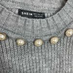 SheIn  pearl neck gray sweater small Photo 2