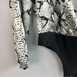 BB Dakota NWT Animal Print Satin Long Sleeve Cross Front Bodysuit Size Small Photo 8