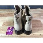 Sam Edelman Women's 5 Ivory Patent Leather Side Zip Square Toe Chelsea Boots Photo 2