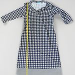 J. McLaughlin  Women's L Navy Cream  3/4 Sleeve Sheath Stretch Jersey Dress Photo 11