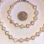 Pale Pink Baroque Genuine Freshwater Pearls Necklace Bracele Photo 1