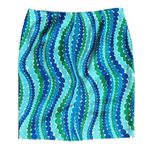 Talbots Wavy Dots Cotton Pencil Skirt NEW Size 16 Island Turquose Photo 6