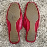 Italeau Fur Lined Tassel Accent Mule Size 38 1/2 Red Photo 6