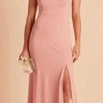 Birdy Grey Women's Dress XS Pink Gene Crepe Dusty Rose Formal Leg Slit Blush 219 Photo 0