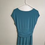 Evan Picone Cap Sleeve Surplice Neck Dress Teal Blue Green Photo 5