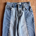 PacSun  High Rise Straight Two Tone Straight Leg Cut Off Jeans Button Fly Sz 25 Photo 4