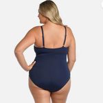 La Blanca  Womens Island Goddess Royal Blue One Piece Swimsuit Plus Size 20W Photo 4