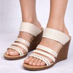 Jellypop Cream Woven Strap Wedge Sandals Memory Foam Size 8(B95) Photo 0