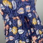 Lucky Brand Whimsical  Maxi Dress Blue Festivals Boho Floral Slit Front XS Photo 2