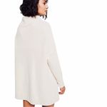 Free People  Cream Ribbed Ottoman Slouchy Oversized Tunic Top Pullover Small Photo 2
