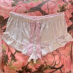Victoria's Secret pink crushed velvet ribbon pajama frill shorts Photo 5