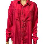 Jonathan Martin Silk Vintage 90s Long Sleeve Double Pocket Button Up Blouse M Photo 0