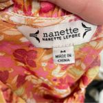 Nanette Lepore Nanette Lapore Orange Pink Ditsy Floral Ruffled Blouse Womens M Coquette Girly Photo 2