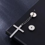 2 Piece Dangling Silver Cross Earrings Photo 5