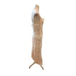 BCBG Women's Chevron Cowl Neck Slip Midi Dress Size 12 Multicolor White Photo 1